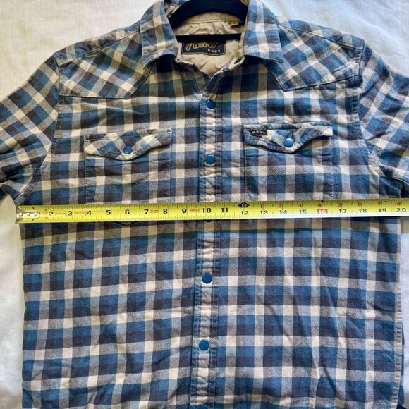 Howler Bros Heavy Flannel Shirt Plaid Stockman Metal Snaps Western Size S READ - Picture 7 of 12